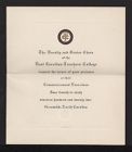 Invitation to Commencement Exercises 1922